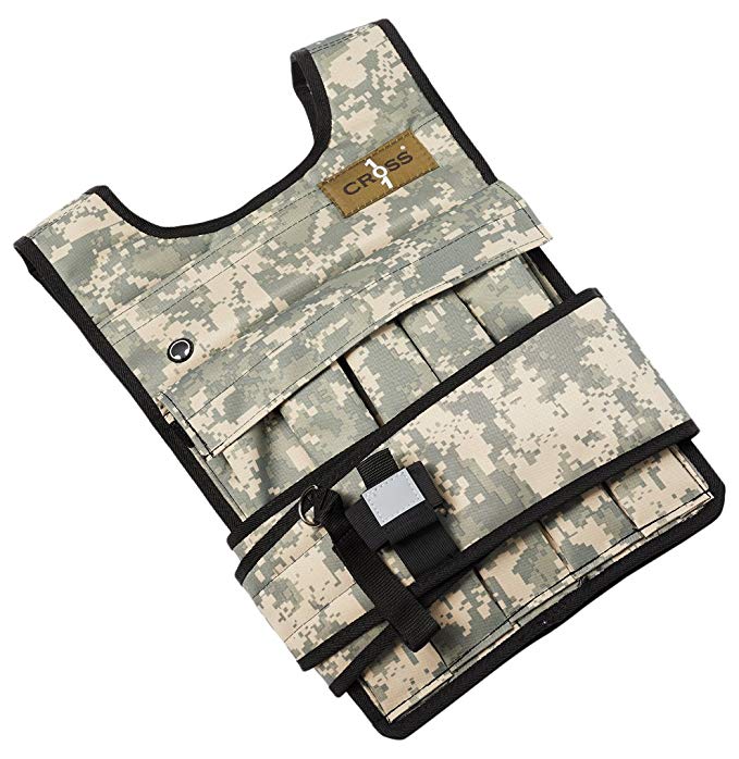 CROSS101 Adjustable Camouflage Weighted Vest (12LBS - 140LBS)