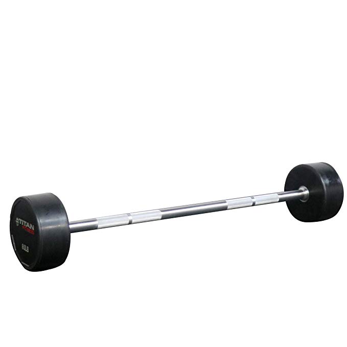 Titan Rubber Fixed Barbell | Straight | 80 LB