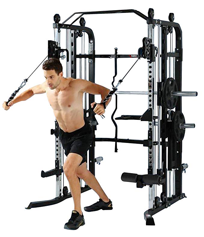 MiM USA Functional Trainer & Smith Machine Combo - Complete Home Gym Machine - All in One - Ultimate SM+FT 1001